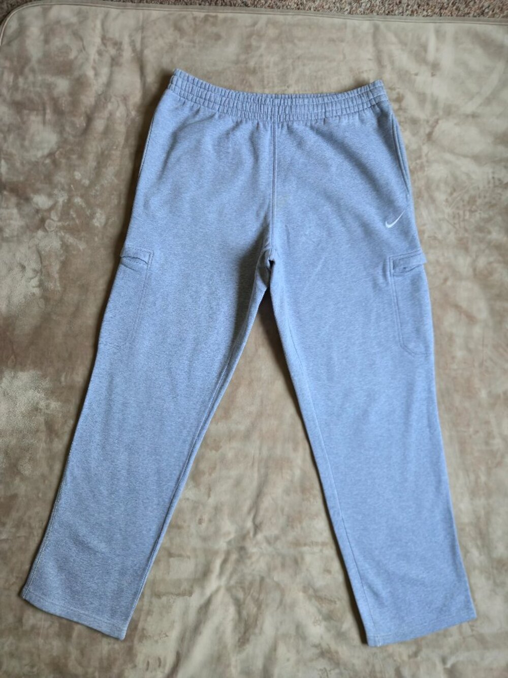 Nike Club Fleece Cargo Sweatpants Open Hem Heather Gray Men's XL 487328-063